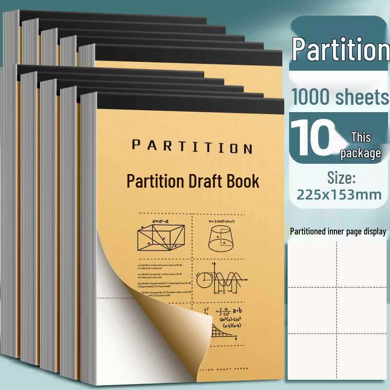 Thickened Draft Paper Book for Junior High and High School Students with Sections