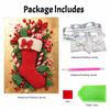 DIY Perlenmalset Festlicher Weihnachtsstrumpf Stressabbau Basteln Rahmenloses 3D-Leinwandbild für Erwachsene Heimdekoration Geschenk