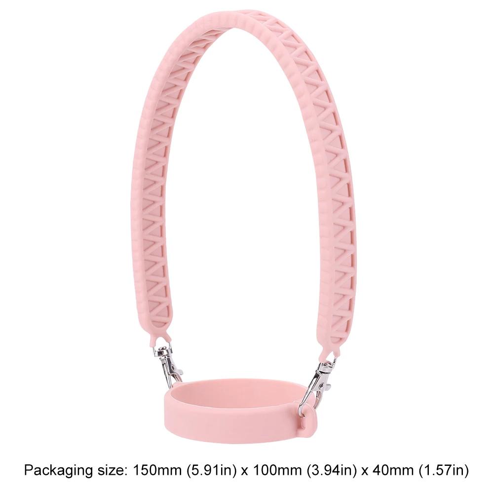 Water Bottle Handle Silicone Adjustable Shoulder Strap Fit Most 8-40oz Bottle Water Bottle Sling Carrier for Stanley Cup Accesso