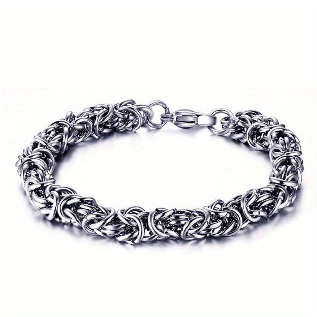 1pc Chain Bracelet with Intricate Interlaced Design, Suitable for Both Casual and Formal Occasions, a Simple and Essential Jewelry Gift for Both Men