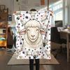 1PC Cartoon Sheep Print Flannel Blanket, High quality All Seasons, Home Decor, Warmth and Comfort, Perfect for Christmas Gifts