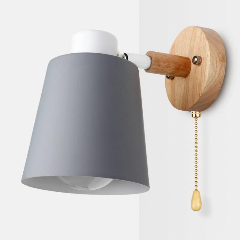 Wall Lamp Macaron Simple Iron Decor Wall Sconces For Bedroom Bedside Study Entryway Aisle Nordic Home Indoor Decorative Lights