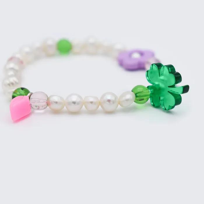 Water Pearl Flower Clover Bracelet