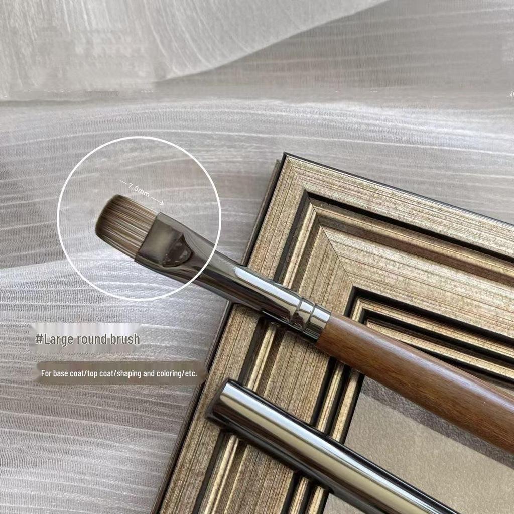 Principal Hua's Premium Walnut Nail Art Brush Set for Blending, Gradients, Painting, Lining, Square & Round Functions
