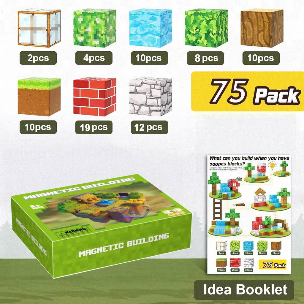 Minecraft Magnetic Cube Building Blocks - Children's Primitive Forest Construction Toy