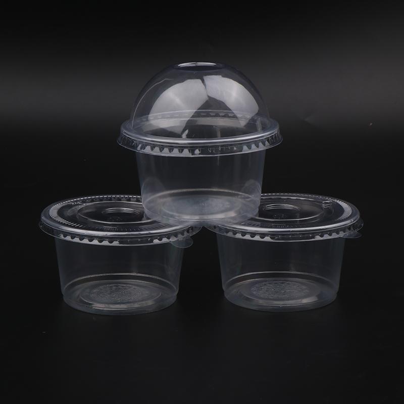 50Pcs 250Ml Disposable Salad Cup Transparent Plastic Dessert Cups Bowls Container With Dome/Flat Lids Ice Cream Dessert Cups
