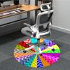 1pc Color Wheel Chair Carpet for Office Non Slip, Machine Washable Rug for Office, Room Holiday Decor for Christmas, Birthday Polyester