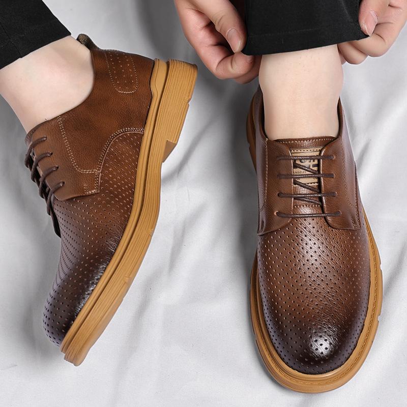 Leather shoes men's British style Korean version low-top tooling shoes youth casual retro trend Martin shoes men