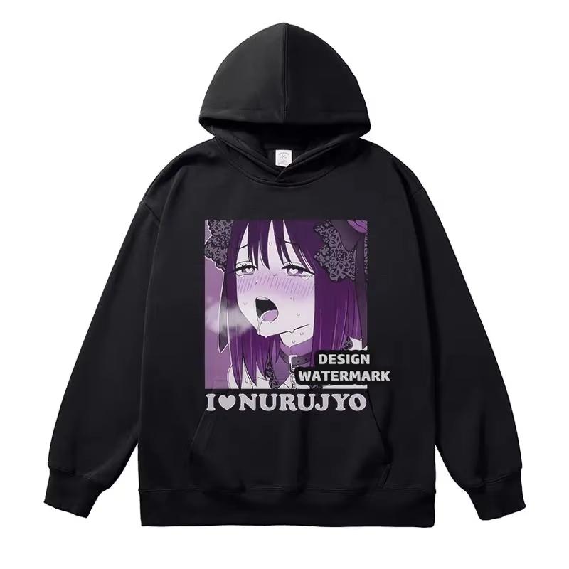 Jesień 2026 My Dress-Up Darling Marin Bluza z Kapturem Dwustronny Nadruk Przód Oko Tył Grafika Postaci Unisex Luźny Y2K Bawełniana Bluza z Kapturem