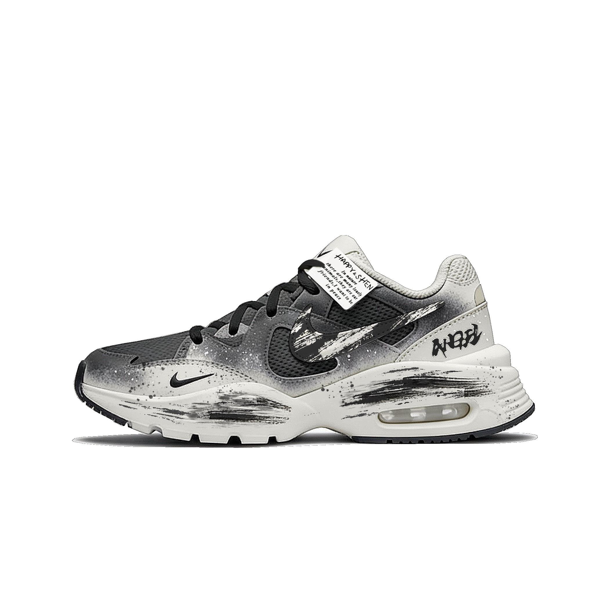 

Nike Air Max Fusion Abrasion Resistant Slip Resistant Low top Casual Running Shoes Men s Black Gray CJ1670-102(Team701-) 43