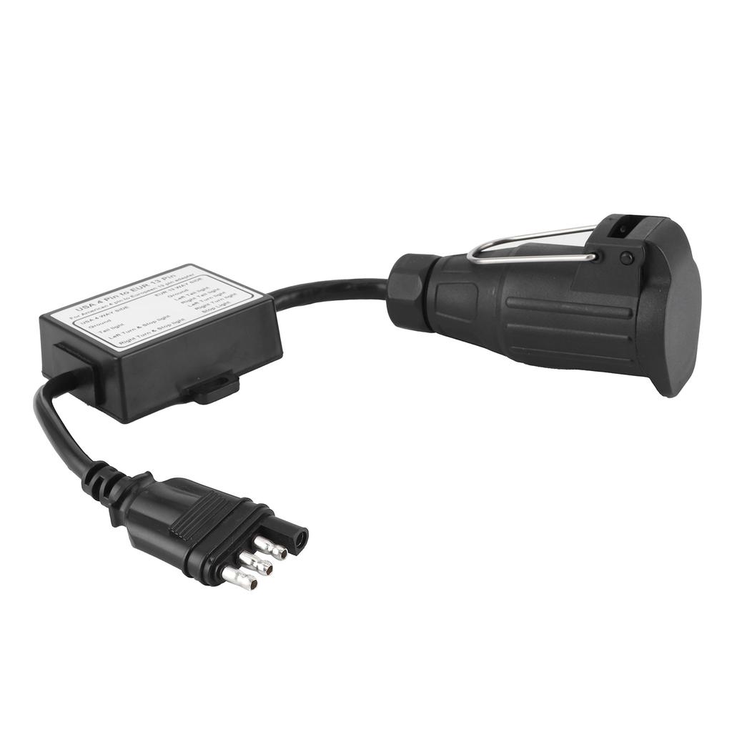 Trailer Connector US 4 Pin Flat Plug To EU 13 Pin Portable Trailer Light Circuit Wiring Converter