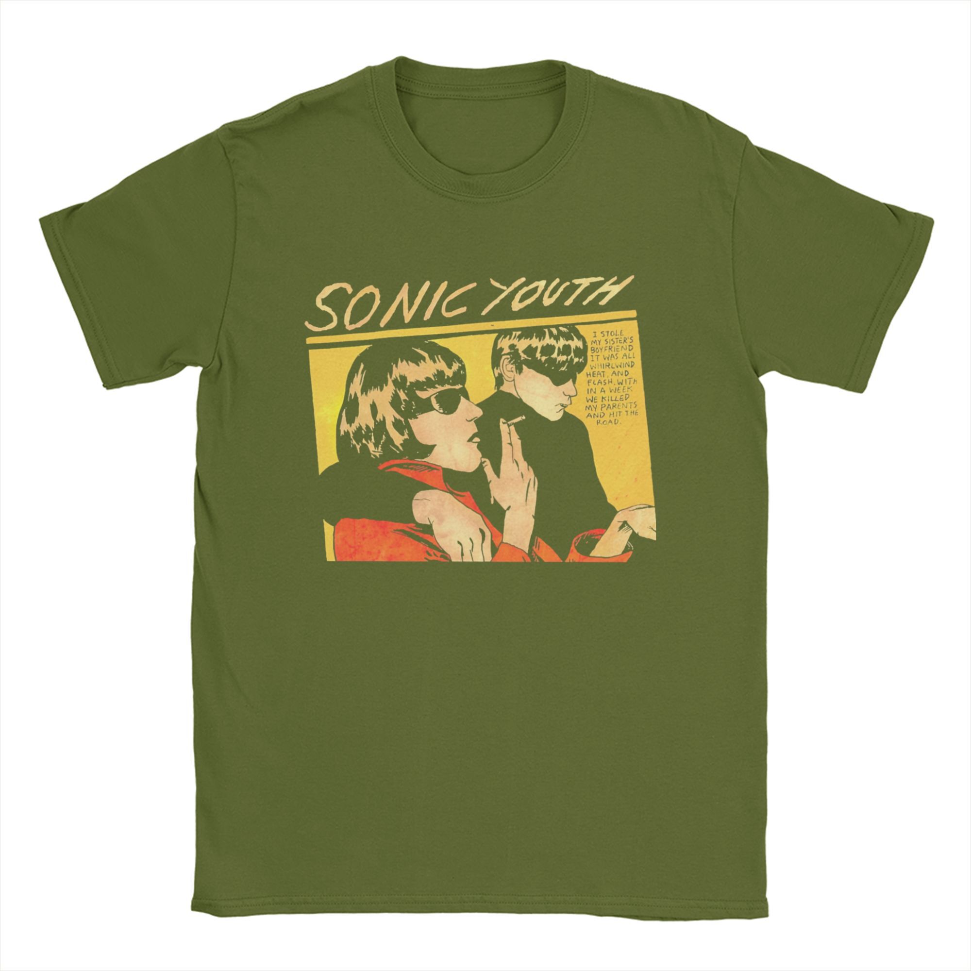 XIXI Fashion Mannen Sonic Youth Rockband T-shirt Katoenen Tops Nieuwigheid Korte Mouw Ronde Hals T-shirt Grote Maten T-shirt 4XL