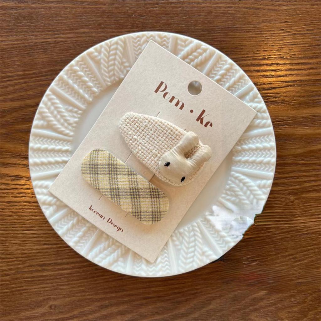 2pcs/set Baby Hair Clip Fashon Simplicity Bow Floral Hairpin for Toddler Girl Lovely Bang Side Clip Hair Accessories