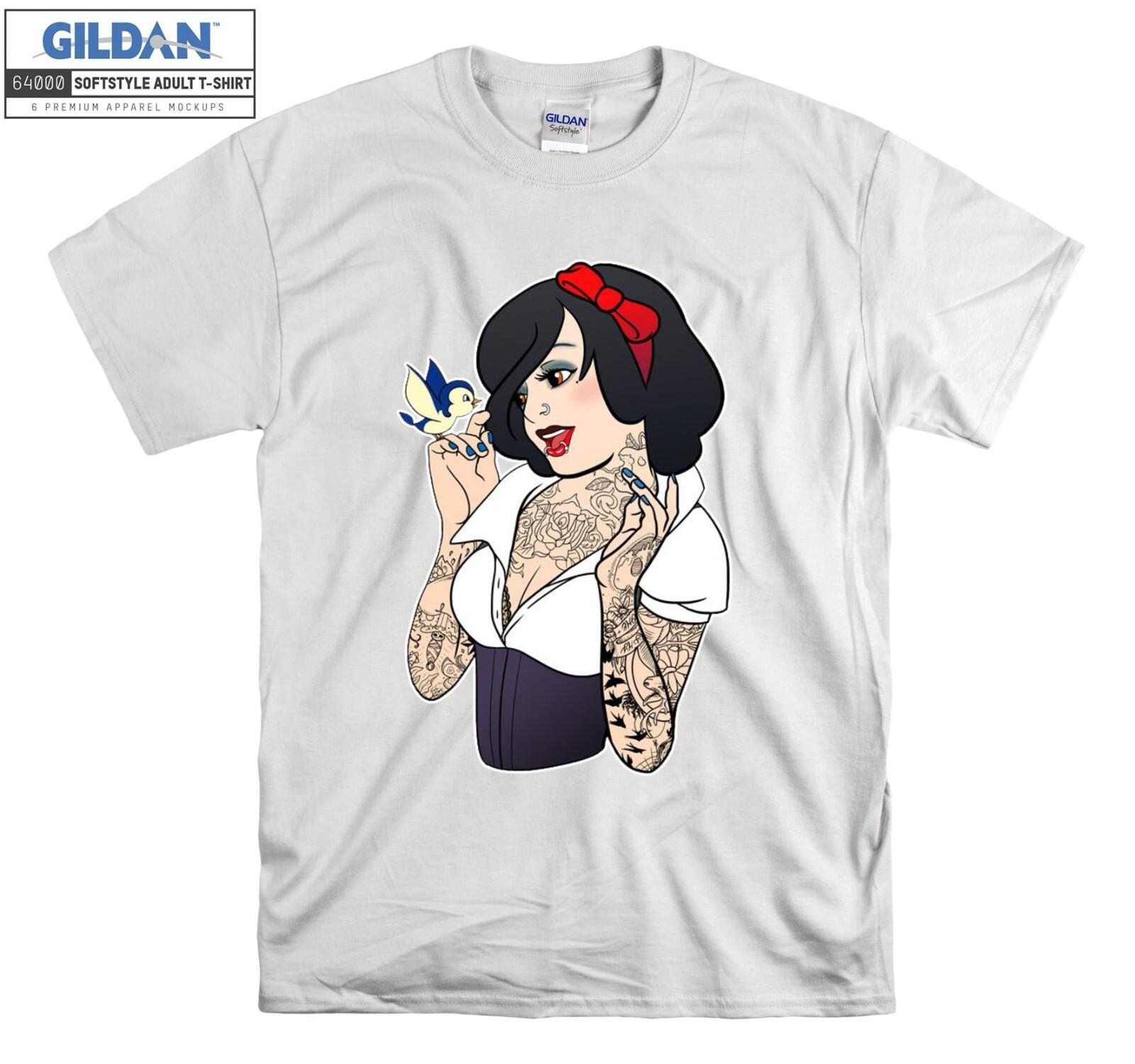Sexy Tattooed Princess T-Shirt Mens Womens Tees Top Cartoon T Shirt Mens Womens Tees Top Men Women Unisex Tshirt 2383 XL