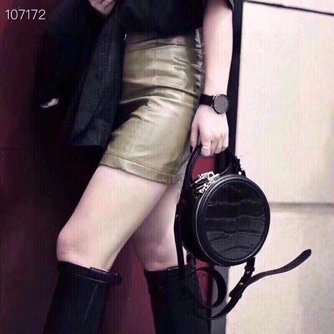 New small round bag crocodile pattern messenger bag leather fashion shoulder handbag bag fashion mini
