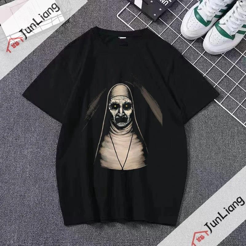 Smoking and Drinking Nuns Religious T-shirt, Cute Unisex T-shirt Short Sleeved Summer Crew-neck Plus Size Breathable Clothing