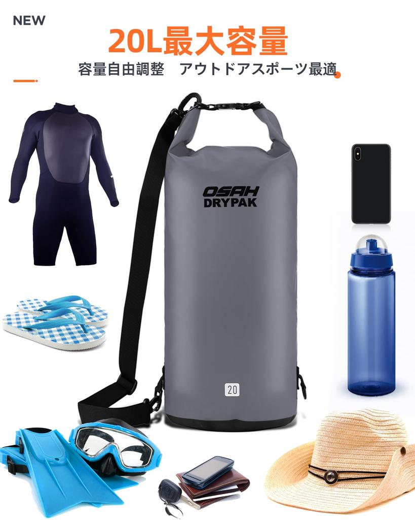 Dry Bag Waterproof Bag Stuff Bag Sea Waterproof Bag Drum Type Outdoor Bag Waterproof Dustproof Rafting 5L 10L 20L Mountaineering Fishing Gym Outdoor
