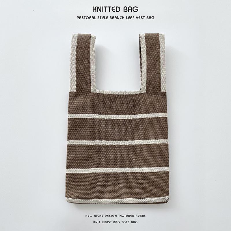 Colorful Knitted Handbags: Women's Fashion Shoulder Bags & Vest Waistcoat Styles