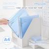 A4 Simplicity Large Capacity File Folders Blue White Color 3 Hole Binder Desktop Organizer Student Test Paper File Folders