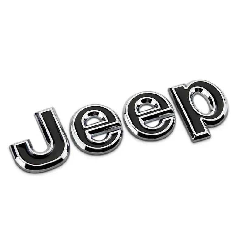 New Car Sticker Front Hood Emblem for JEEP Grand Cherokee Wrangler Renegade Liberty Compass Rear Trunk Side Badge Sticker Decals AMP1