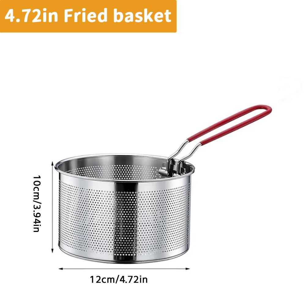 

Набор корзин для жарки и фильтрации из нержавеющей стали, с ручкой, складной, фильтр для глубокой кастрюли, подходит для жарки, слива