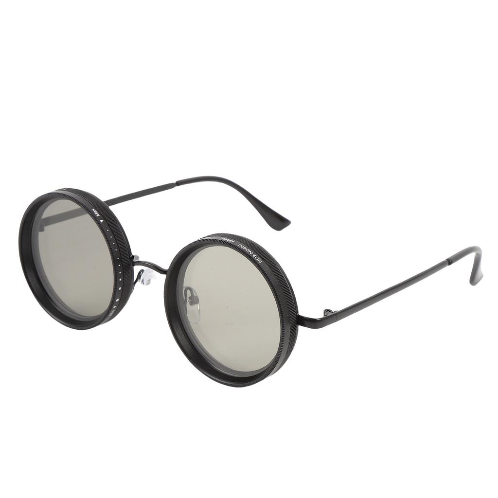 Adjustable Tint Sunglasses Round 49MM Lens Sun Proof Polarized Sunglasses with ND Filter for Men Fishing