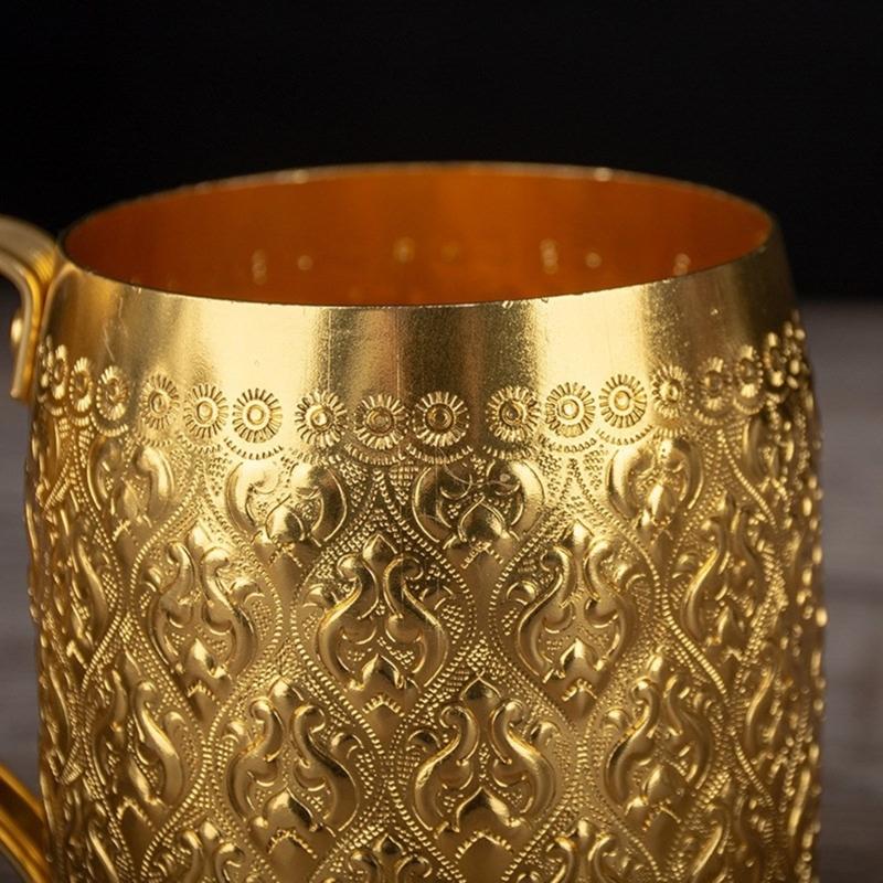Artistic Thai Style Metal Cup With Excellent Chilling Properties Outdoor Drinking Vessel For Refreshing Summer Drink