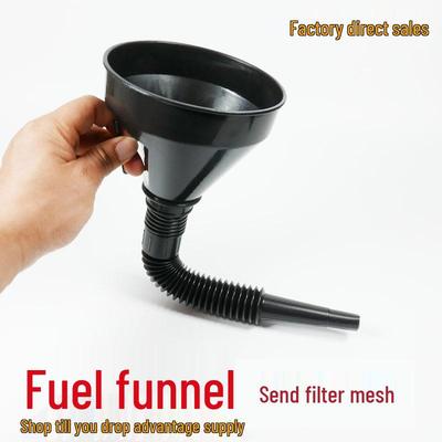 Portable Folding Plastic Refueling Funnel with Telescopic Hose for Hands-Free Motorcycle Gasoline Filling