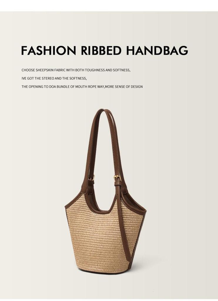 Women's Large Capacity Straw Woven Bucket Bag - 2026 Summer Style