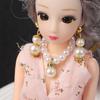Fashion Mini Pearl Jewelry Necklace Earrings For BJD Dolls Bracelet For 1/6 Doll Clothes Accessories Decoration Kids Diy Toys