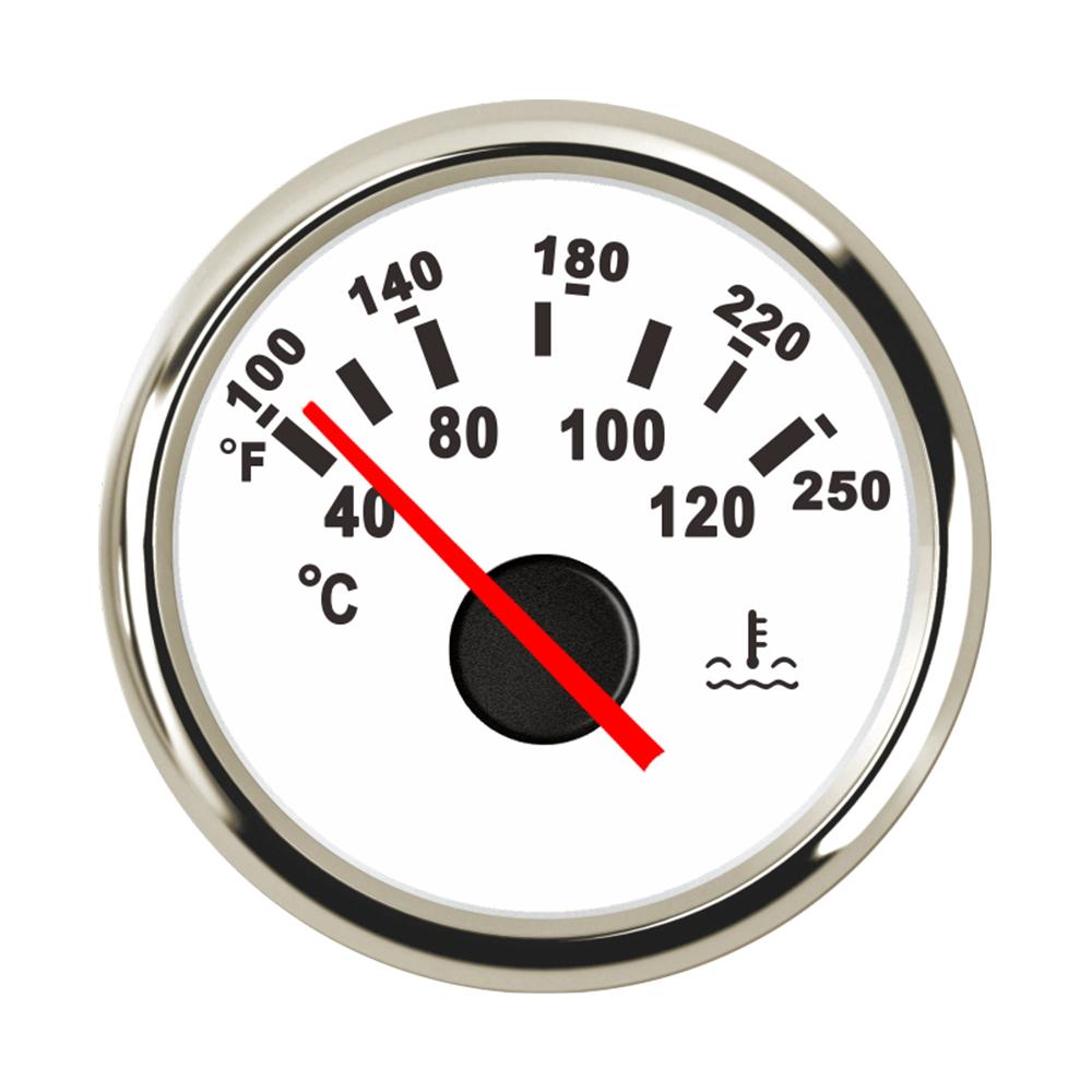 ELING 52mm Water Temp Meter Temperature Gauge Indicator for Engine Motorcycle RV Auto Yacht Boat 12V 24V With Red Backlight