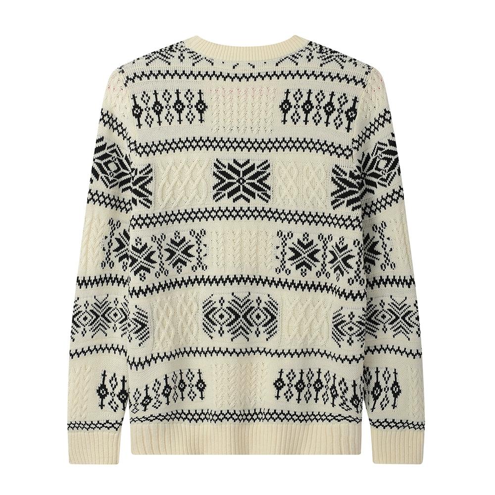 Pulover pulover cu mâneci lungi din tricot cald la modă cu diamante pentru bărbați