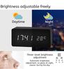 Wooden Digital Alarm Clock,LED Clock with Time, Date,Temperature, Digital Desktop Clock Bedroom Tabletop Led Watch NZ002