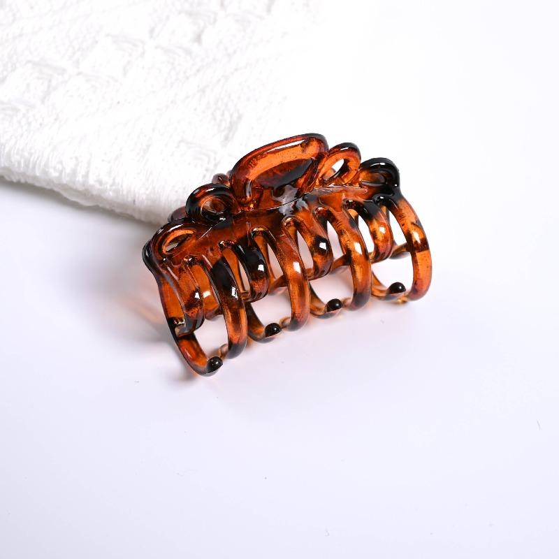 Transparent Nail Clip for Hair, Double Row of Teeth, Medium Size, With Spring Closure
