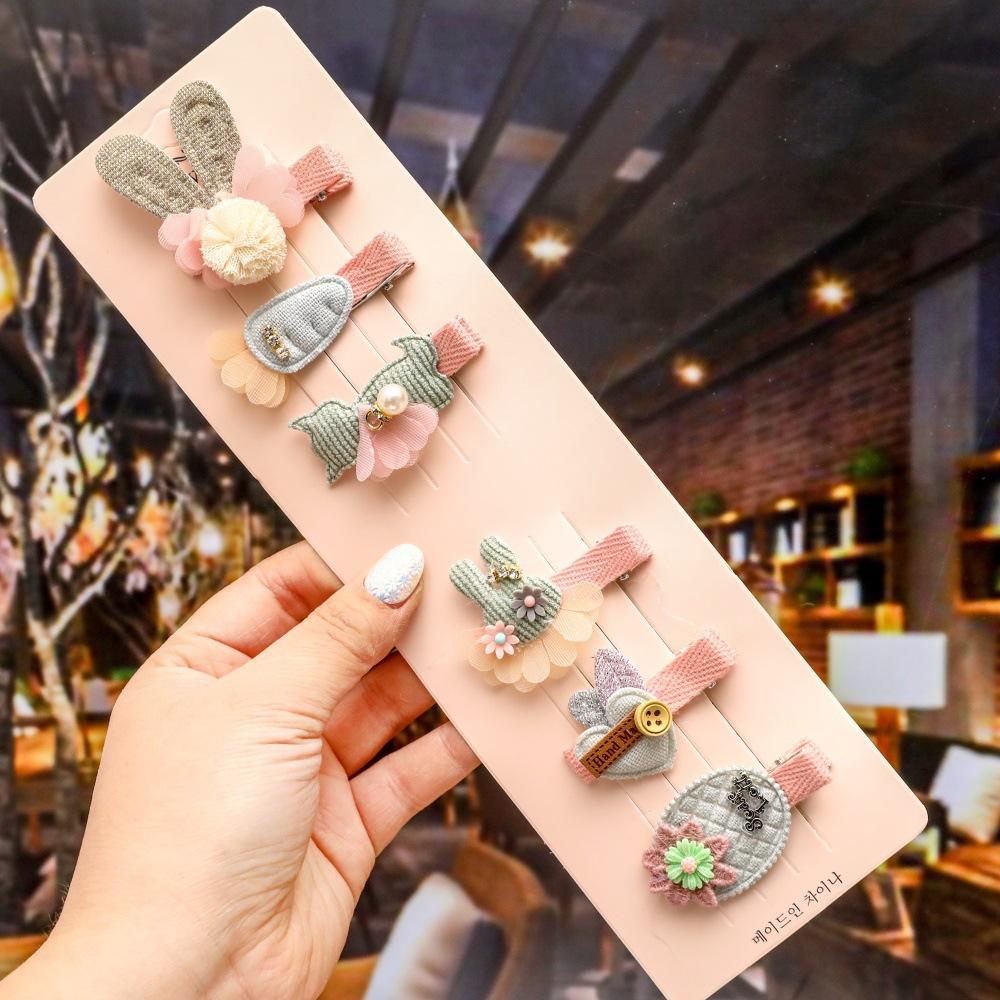 Kawaii Cartoon Princess Children Hairpins Set Girls Kids Flower Hair Clips Pin Accessories Barrettes Hairclip Headdress Headwear
