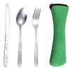 Reusable Travel Cutlery Set with Bag Portable Tableware Kit for Camping Picnics Office Lightweight Spoon Fork Cutter Utensils