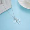 My Shape Africa Map Heart Pendant Necklaces for Women Men Stainless Steel Chain African Charms Necklace Choker Fashion Jewelry