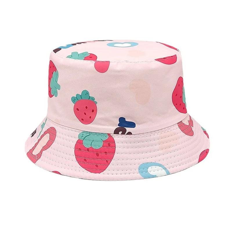 Spring And Summer Polyester Cartoon Print Bucket Hat Outdoor Travel Sun Cap For Boy And Girl 105