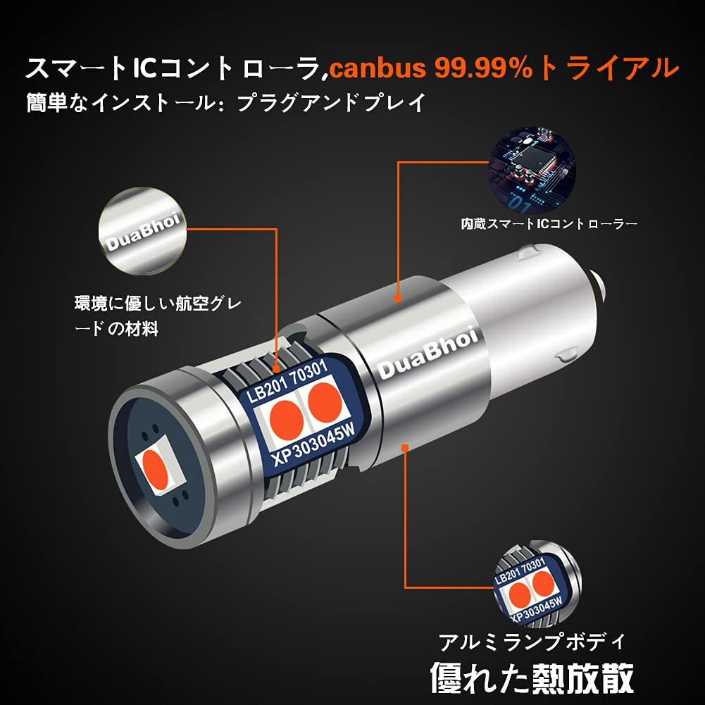 DuaBhoi BAX9S H6W LED 150° Position Lamp with Built-in CANBUS Canceller, 9 Gang 3030