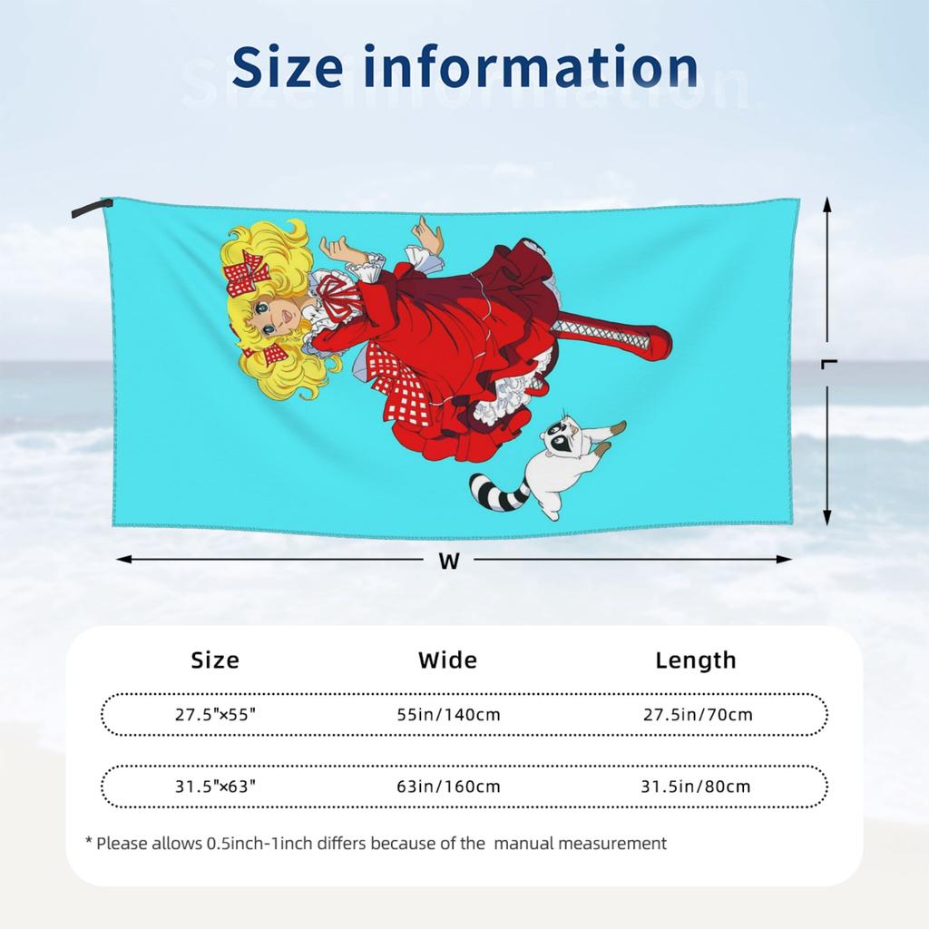 Candy Candy Snow Capucin Beach Towel Soft Microfiber Quick Dry Absorbent Quick Towels For Bath