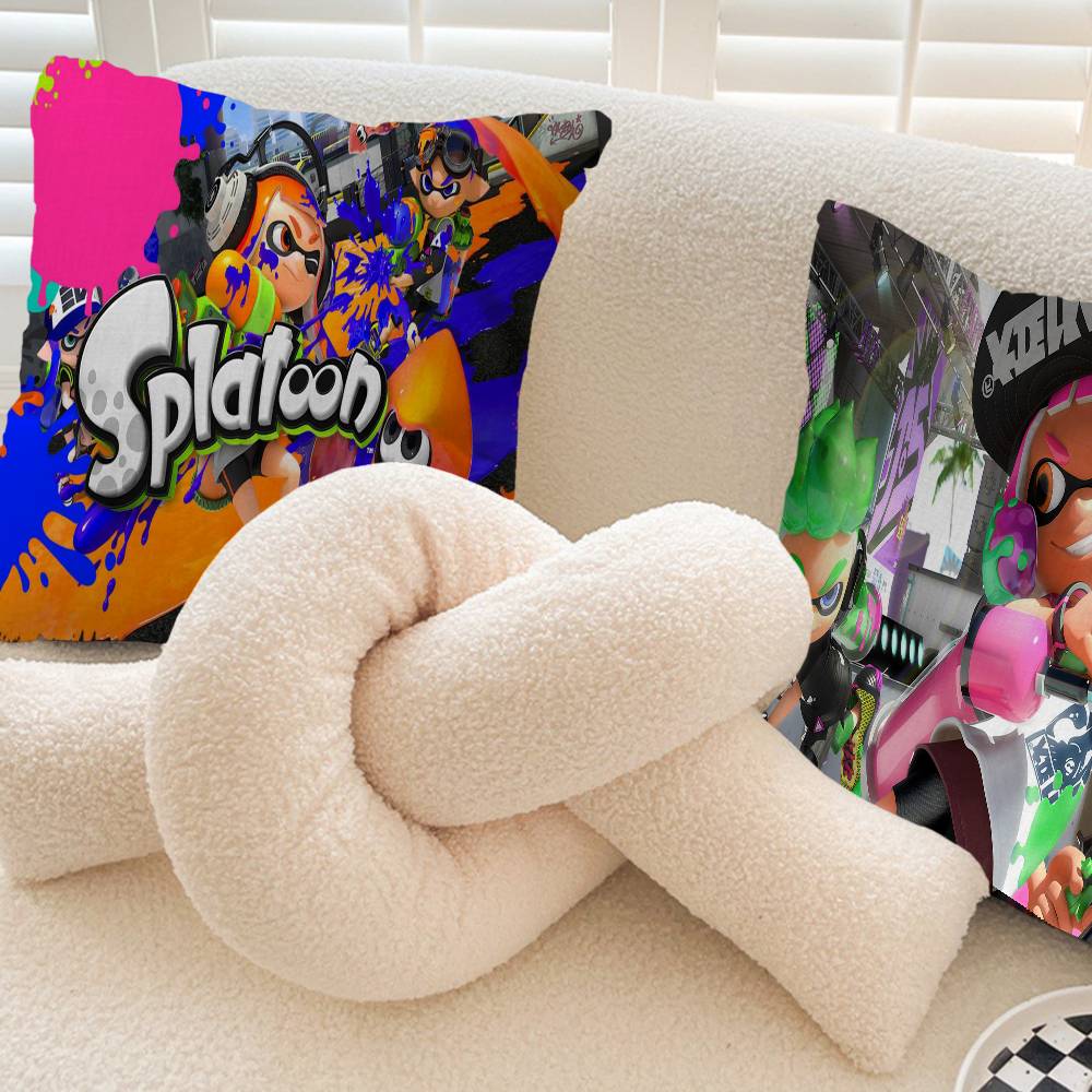 S-Splatoon Game Cushion Cover Car Throw Pillow Case For Sofa Car Christmas Gift 40x40cm 45x45cm