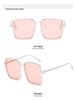 Damebriller uten sminke Stor blush-brille - Trendy slankende anti-UV solbriller for influensere.