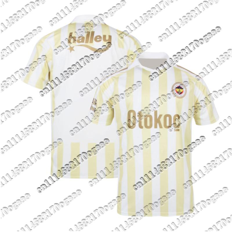 Herren Y2K Übergroßes Team Fan Fußballtrikot Fenerbahce Heimtrikot Kurzarm Schnelltrocknendes Oberteil Sport und Tägliche Streetstyle Outfits M