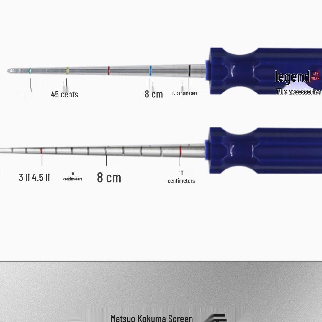 Tire Repair Kit: Spiral Applicator, Wound Detection Probe, Awl, Mushroom Plug Tool