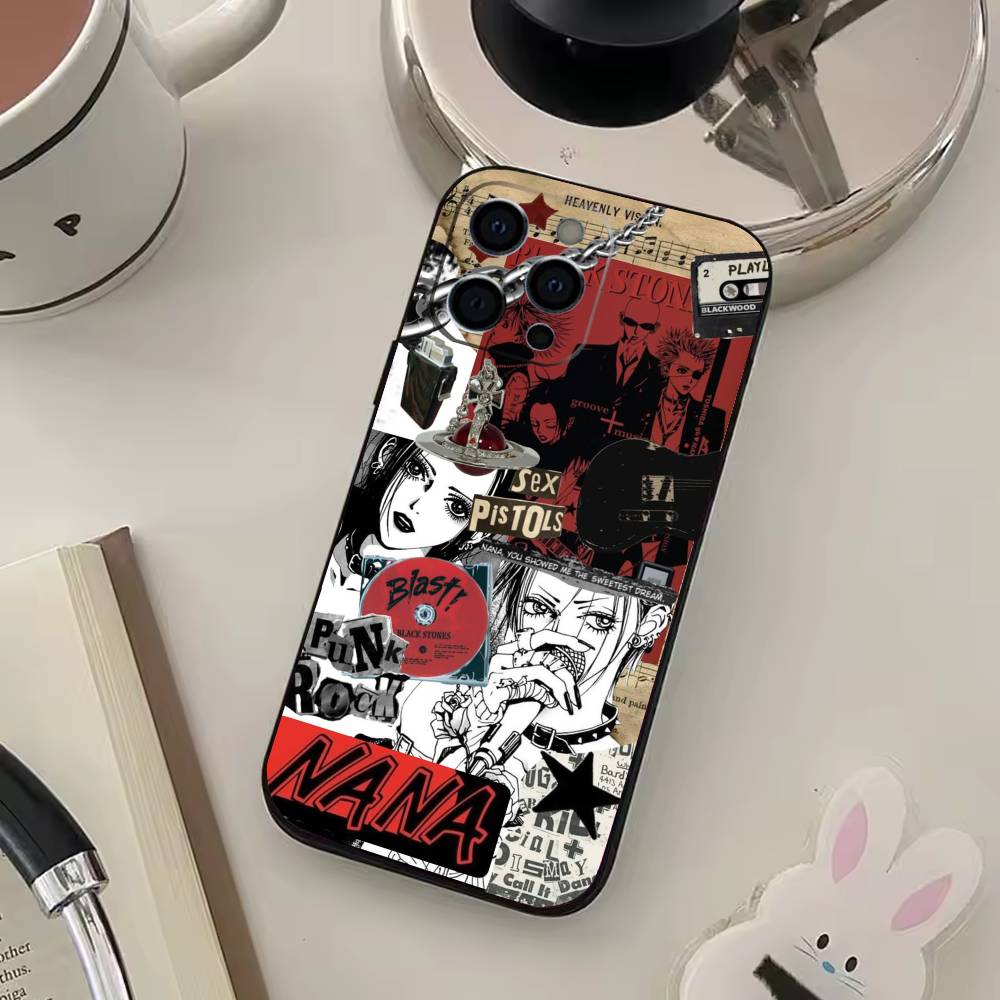 Japanese Classic Anime N-NA N-NA Phone Case For iPhone17,16,15,14,13,12,11 Plus,Pro Max Soft Black Cover