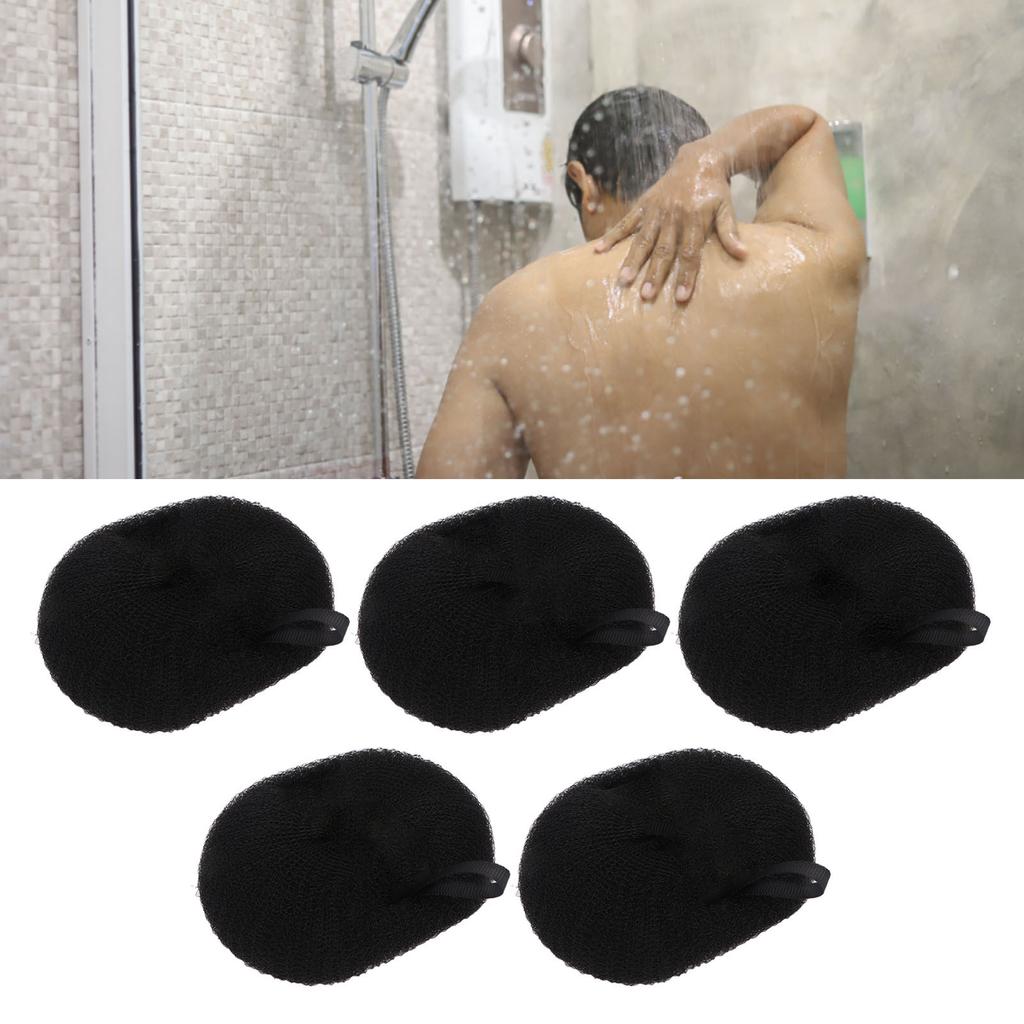 5pcs Bath Shower Loofah Sponge Cleansing Dense Foam Comfortable Massage Body Wash Scrubber