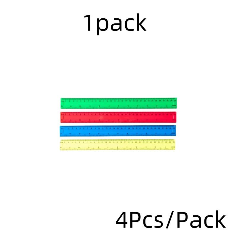 

4Pcs/Pack Colorful Transparent Plastic Straight Rulers 30cm Kawaii Stationery Drawing School Office Supplies Kids Student Prize