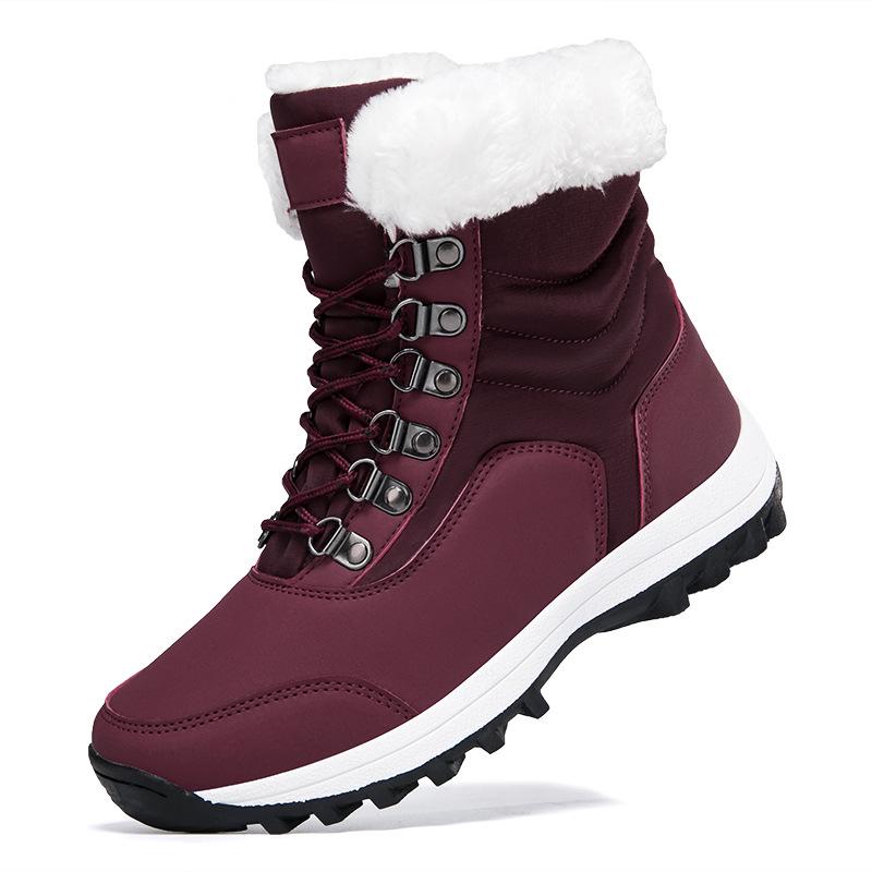 Women's Plus Size Mid-Calf Fleece-Lined Snow Boots