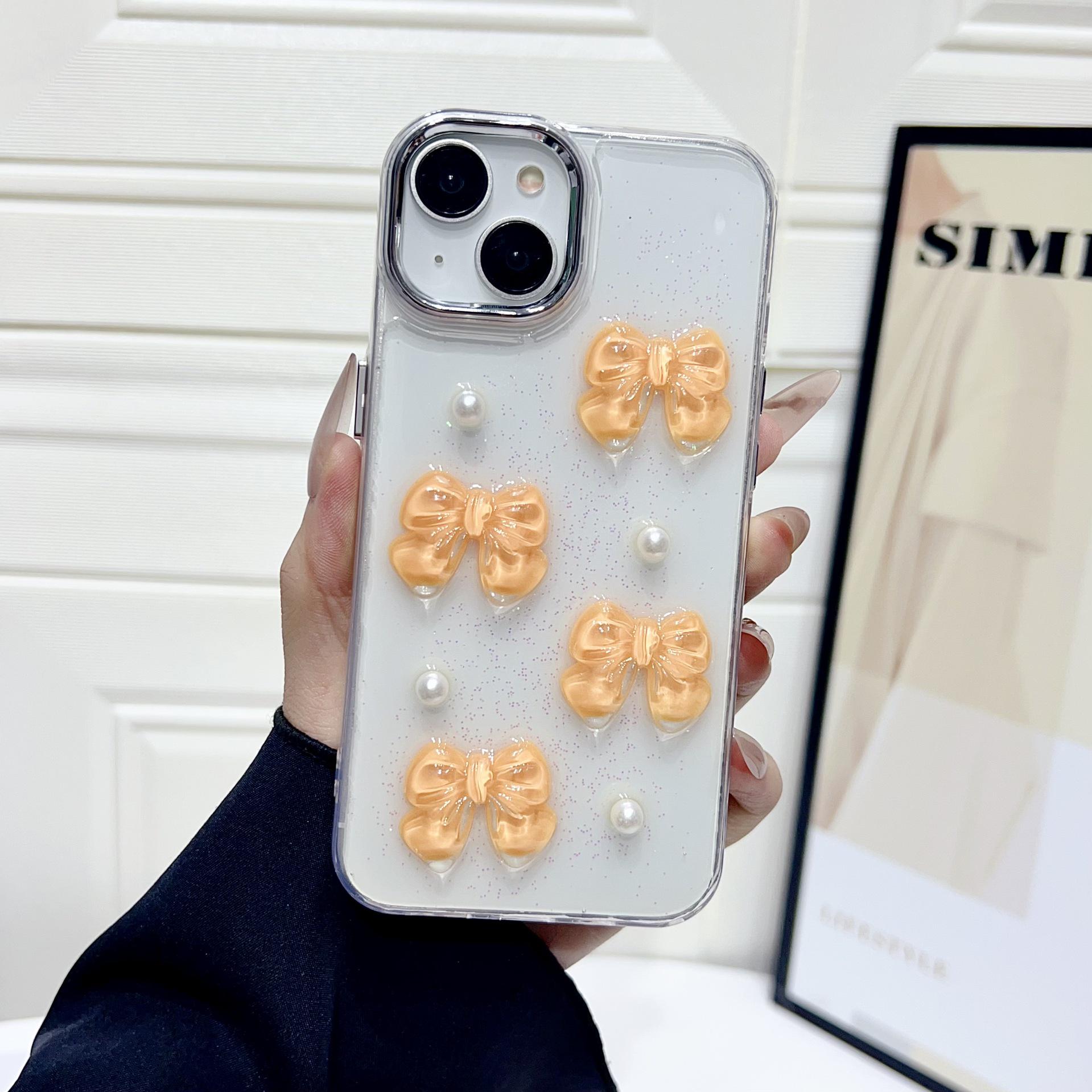 

Pearl Bow Cute Girl Phone Case for iPhone 16 Pro Max/15/14/13/12 14 Pro