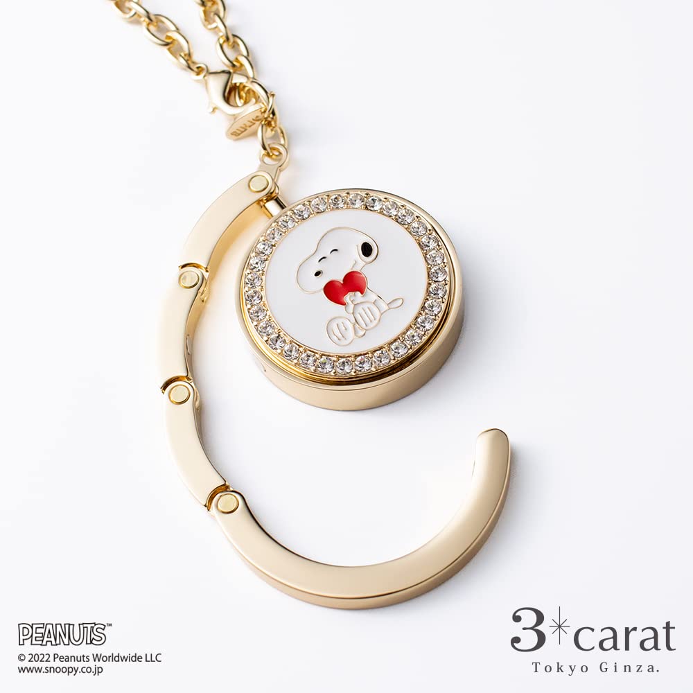 3carat PEANUTS Snoopy Woodstock Bell Bag Round Bag Bag Holds Bags Up To Gift Hanger, Hook, Charm, 5kg, (Snoopy Ribbon)